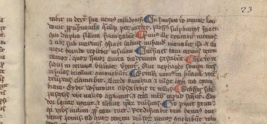 'C' for capitulum in De Gestis Regum Anglorum, 1125