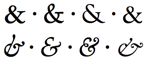Roman and italic ampersands