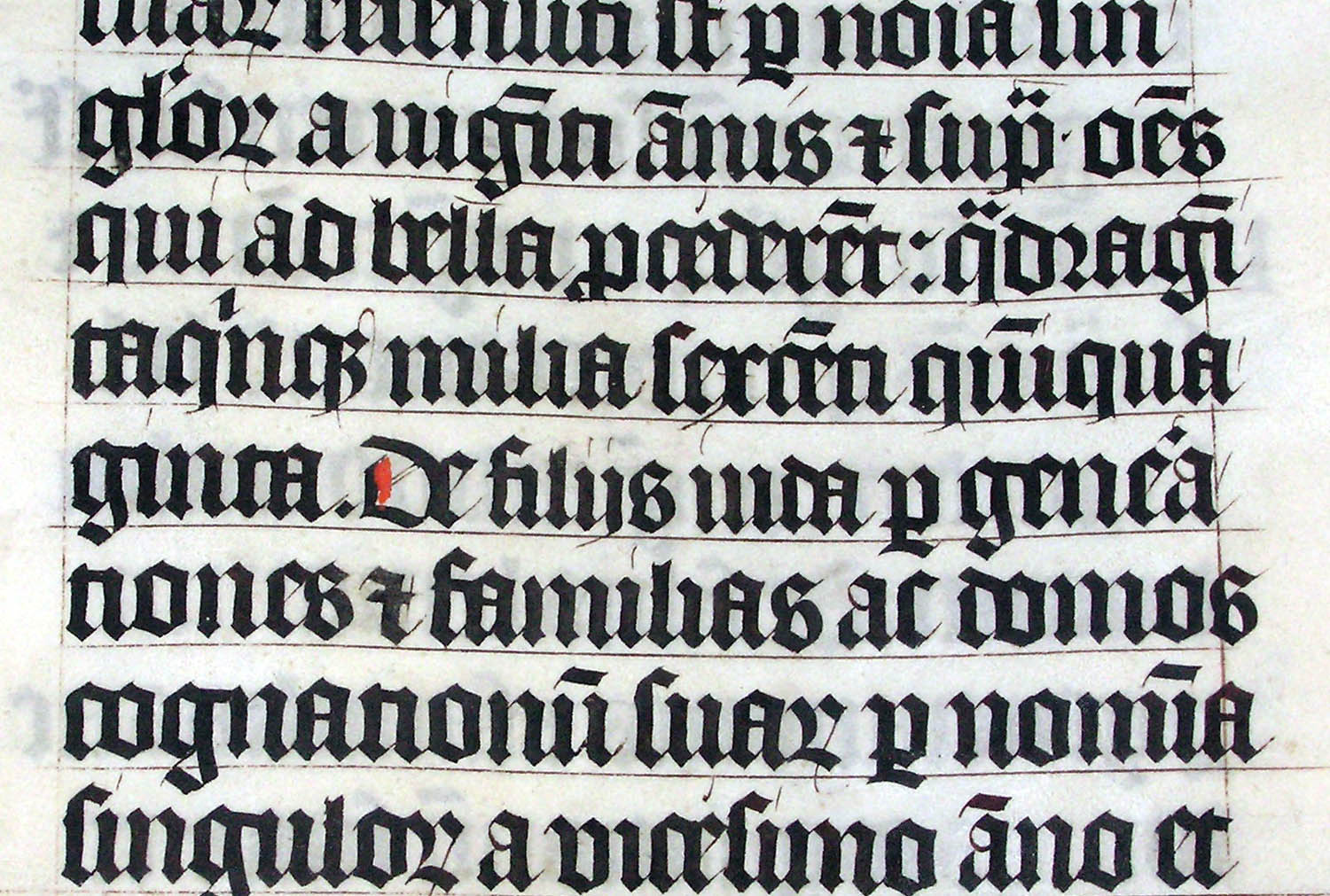 Blackletter bible using the Tironian et, 1407