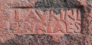 Brickmaker's stamp at Pompeii. (Photo by the author.)