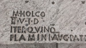 Inscription from theatre seating at Pompeii. (Photo by the author.)