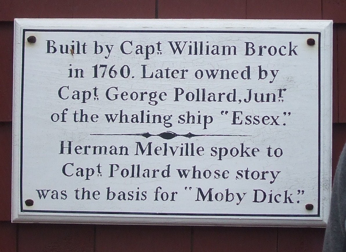 Plaque dedicated to Captain George Pollard